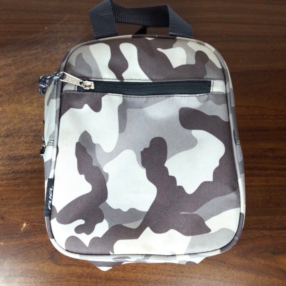 Fuel Deluxe Insulated School Lunch Bag Gray Camo